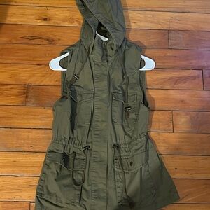 Olive Green Hooded Vest